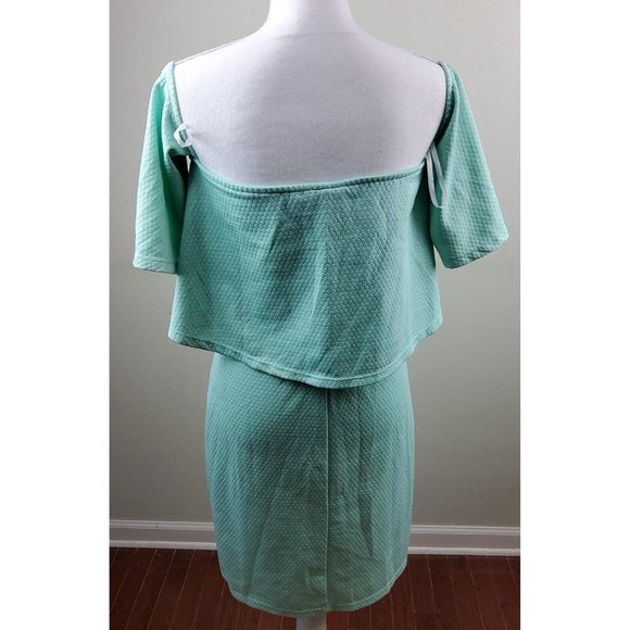 Anthropologie Hutch Off Shoulder Dress Green Size M - Picture 4 of 5